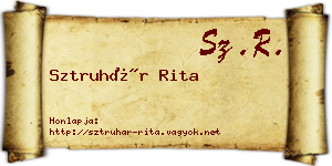 Sztruhár Rita névjegykártya